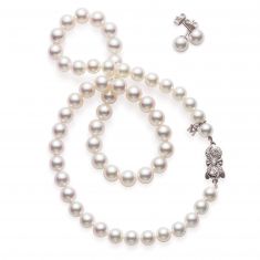 MIKIMOTO 7-8mm Akoya Cultured Pearl Necklace and Earring Gift Set