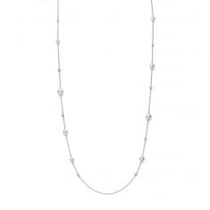 MIKIMOTO 7.5-5.5mm Akoya Cultured Pearl and Diamond Station Necklace 1/2ctw