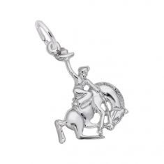 Sterling Silver Horse and Cowboy Charm