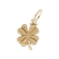 Yellow Gold Four Leaf Clover Accent Charm