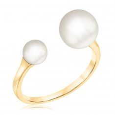 Yellow Gold Freshwater Cultured Pearl Open Top Ring