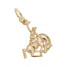 Yellow Gold Horse and Cowboy Charm