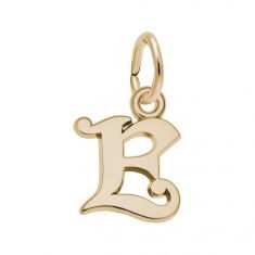 Yellow Gold Initial E Charm