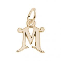 Yellow Gold Initial M Charm