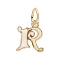 Yellow Gold Initial R Charm